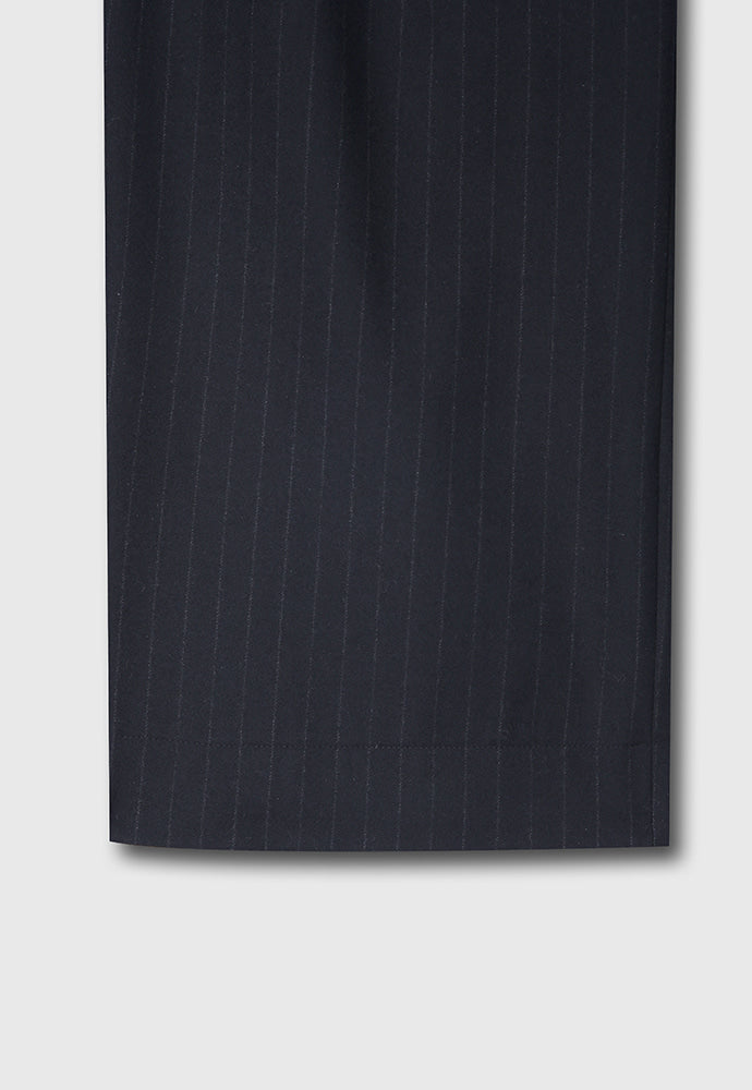 Tonywack - Virgin Wool Double-Pleats Wide Trousers (Navy Pinstripe) product image 12 | TRAB K-Fashion Australia