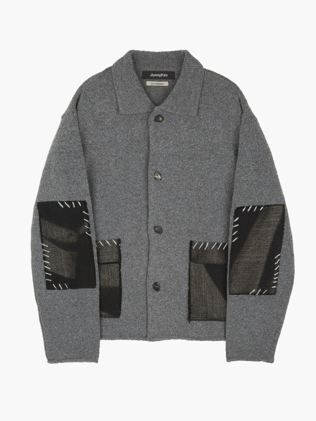 Jiyong Kim - Sun-Bleached Pocket Knit Cardigan (Grey) product image 6 | TRAB K-Fashion Australia