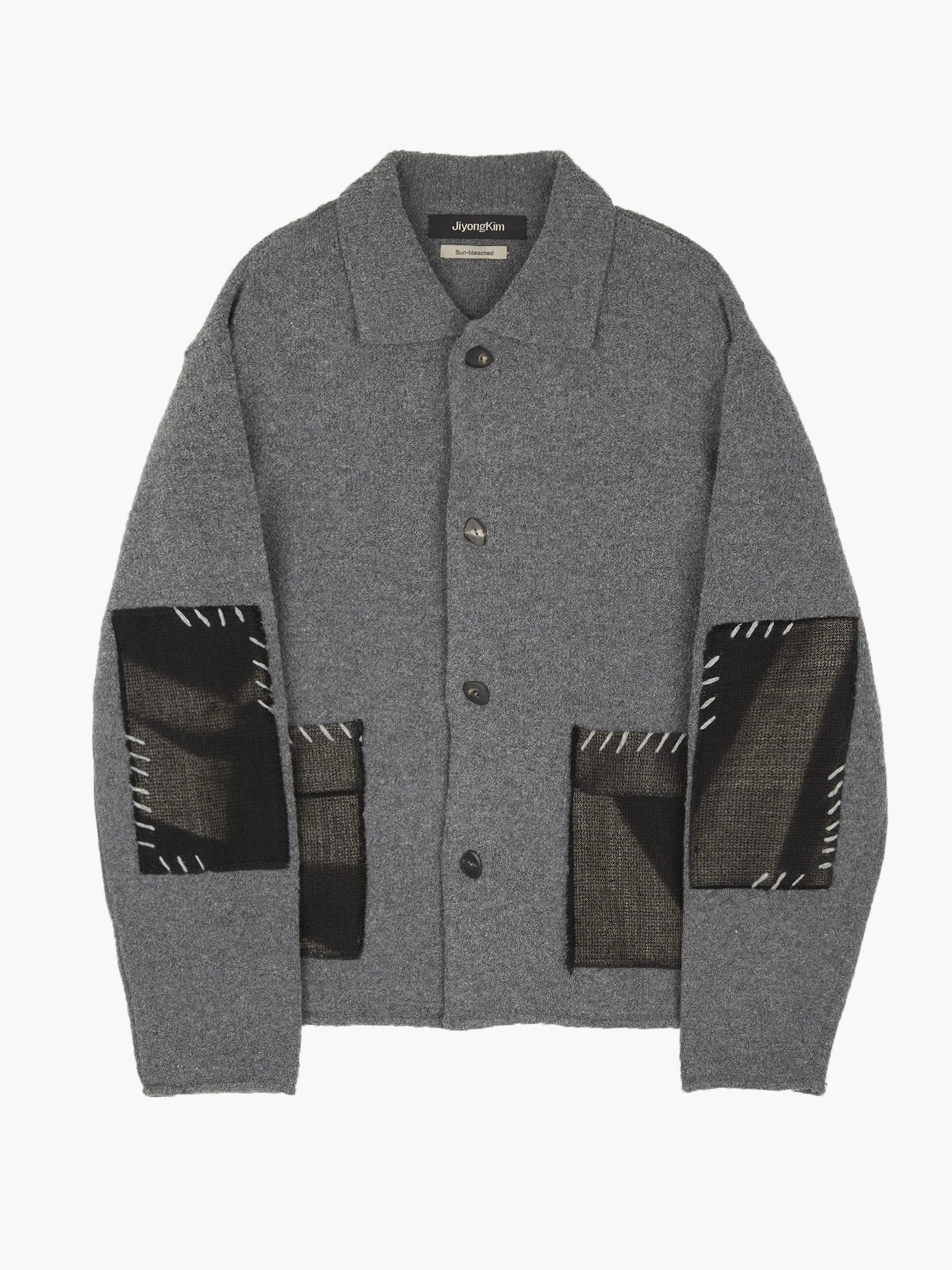 Jiyong Kim - Sun-Bleached Pocket Knit Cardigan (Grey) product image 6 | TRAB K-Fashion Australia