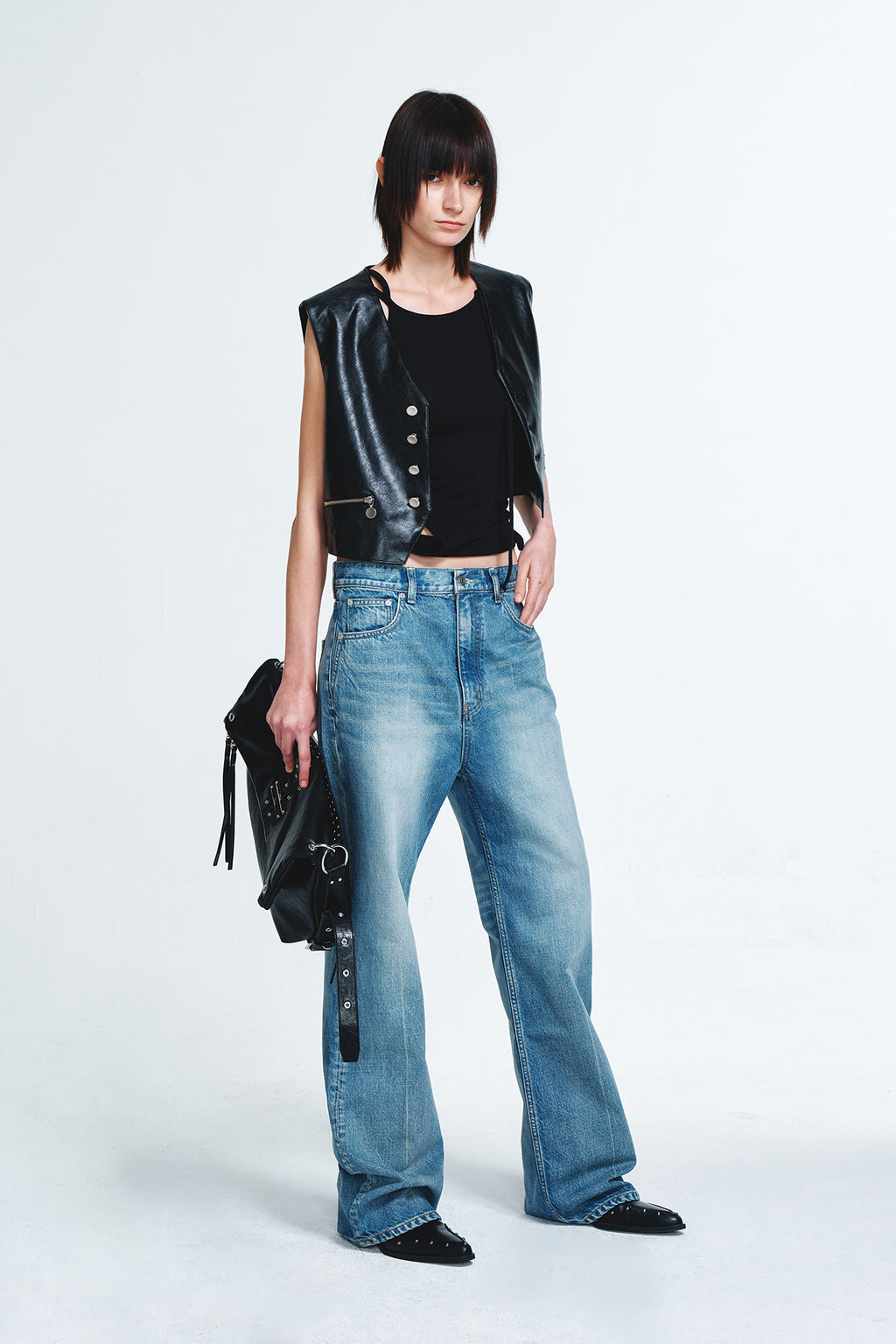 Deinet - Faux Leather Vest (Black) product image 8 | TRAB K-Fashion Australia