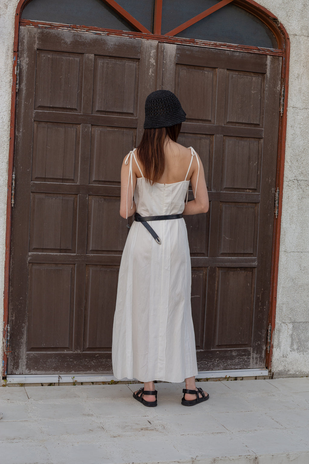 Matin Kim - Hook And Eye Layered Long Dress (Ivory) product image 10 | TRAB K-Fashion Australia