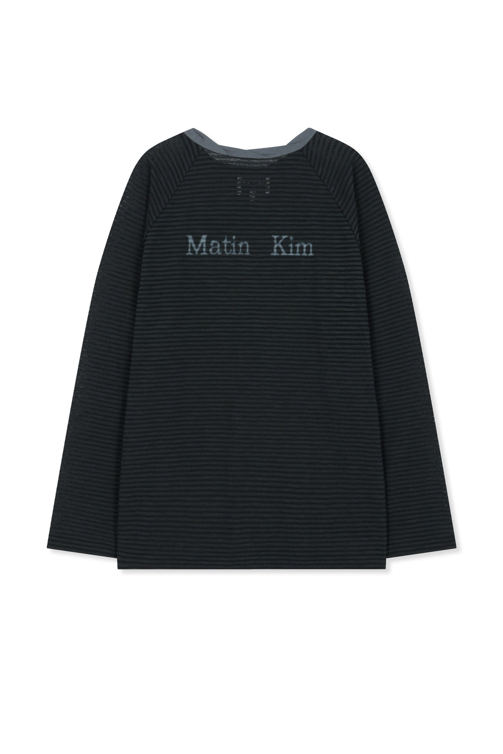 Matin Kim - Twist Boat Neck Stripe Logo Top (Black) product image 2 | TRAB K-Fashion Australia