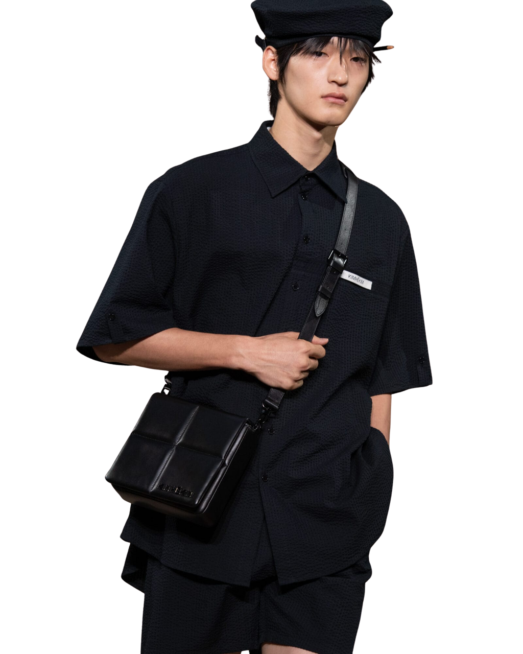 Kimhe Kim - Seersucker Beret (Black) product image 2 | TRAB K-Fashion Australia