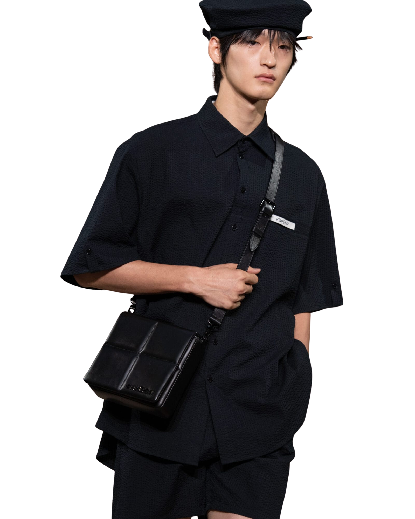 Kimhe Kim - Seersucker Beret (Black) product image 2 | TRAB K-Fashion Australia
