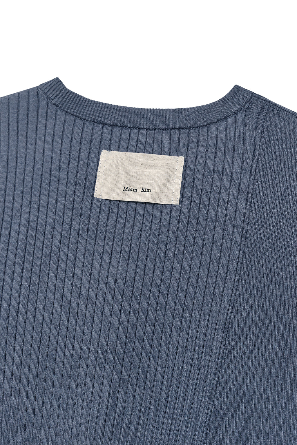 Matin Kim - Unbalance Cut Line Button Cardigan (Smoke Blue) product image 5 | TRAB K-Fashion Australia
