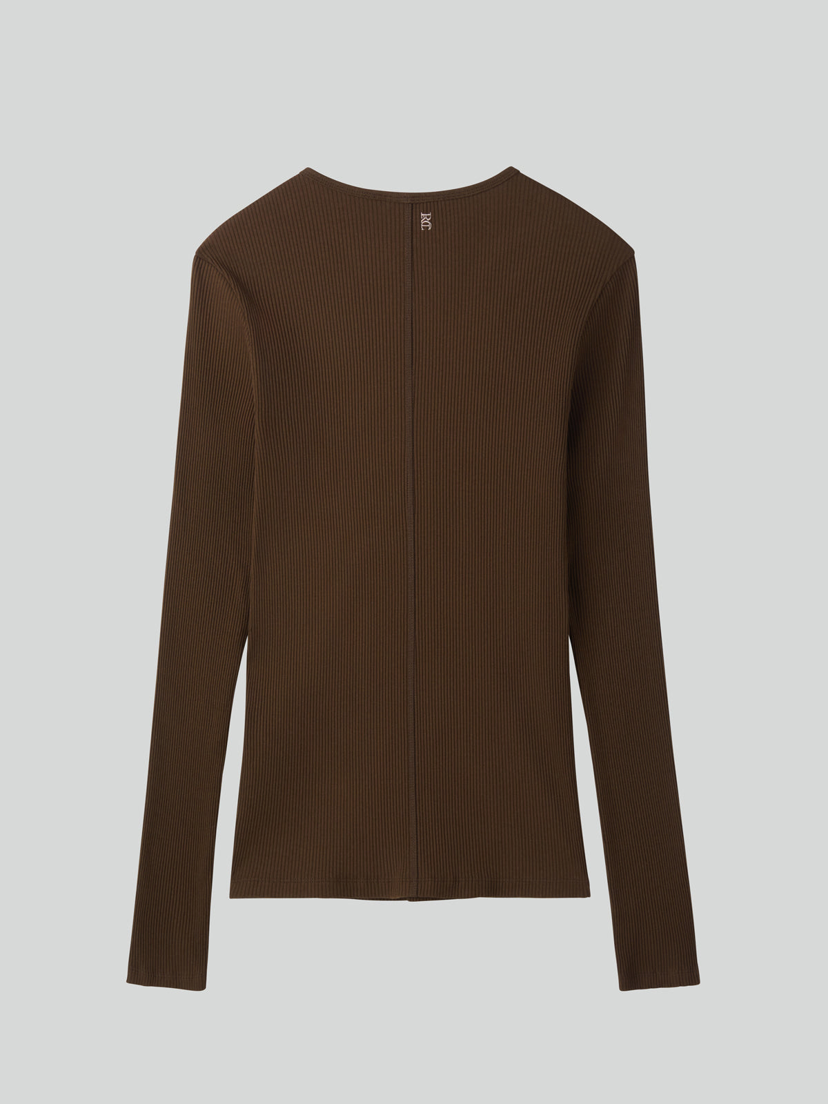 Recto - Ribbed Jersey Long-Sleeve Top (Khaki Brown) product image 5 | TRAB K-Fashion Australia