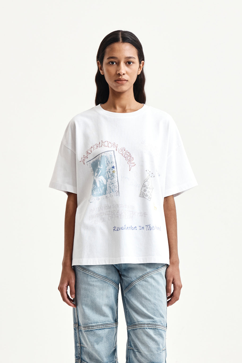 Matin Kim - Graffiti Artwork Top (White) product image 15 | TRAB K-Fashion Australia