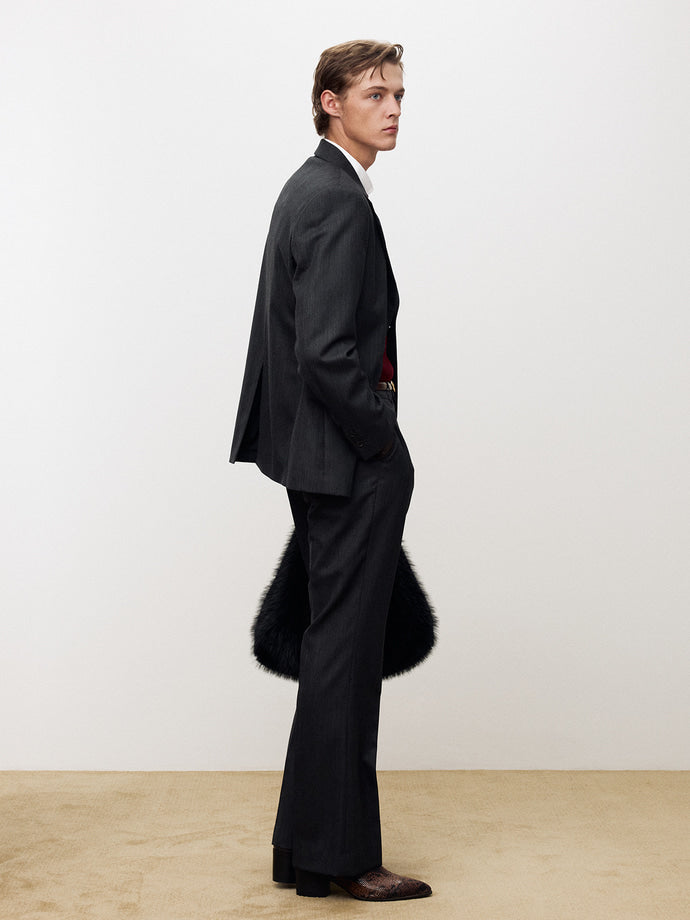 Tonywack - Virgin Wool Stripe Flared Trouser (Grey/Black) product image 3 | TRAB K-Fashion Australia