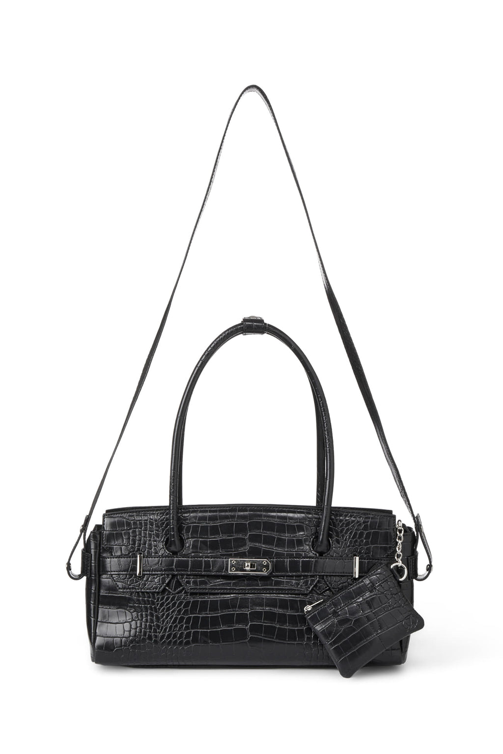 Deinet - Crocodile Pattern Two-Way Bag (Black) product image 5 | TRAB K-Fashion Australia
