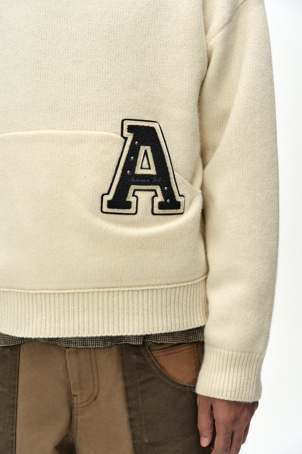 Andersson Bell - (essential) Unisex Varsity Patch Hoodie (cream) (Cream) product image 7 | TRAB K-Fashion Australia