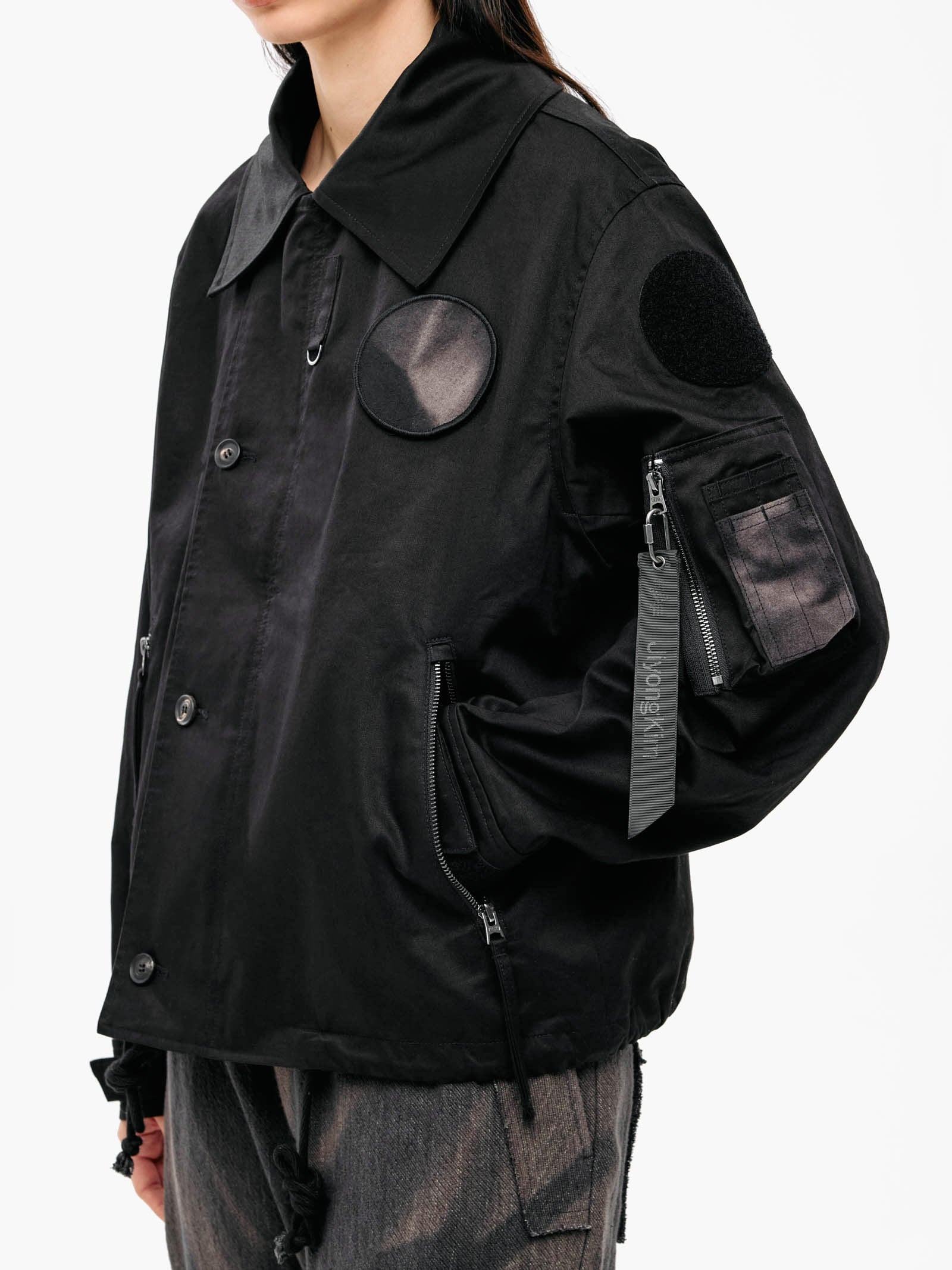 Jiyong Kim - Sun-Bleached Wide Collar Jacket (Black) product image 9 | TRAB K-Fashion Australia