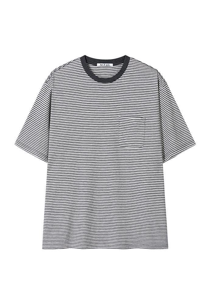 Art if acts - Washed Stripe Pocket S/S Tee (Charcoal) product image 7 | TRAB K-Fashion Australia