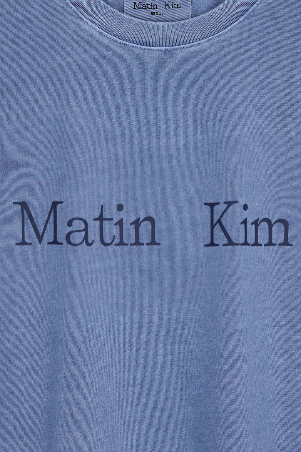 Matin Kim - Pigment Logo Top (Powder Blue) product image 4 | TRAB K-Fashion Australia