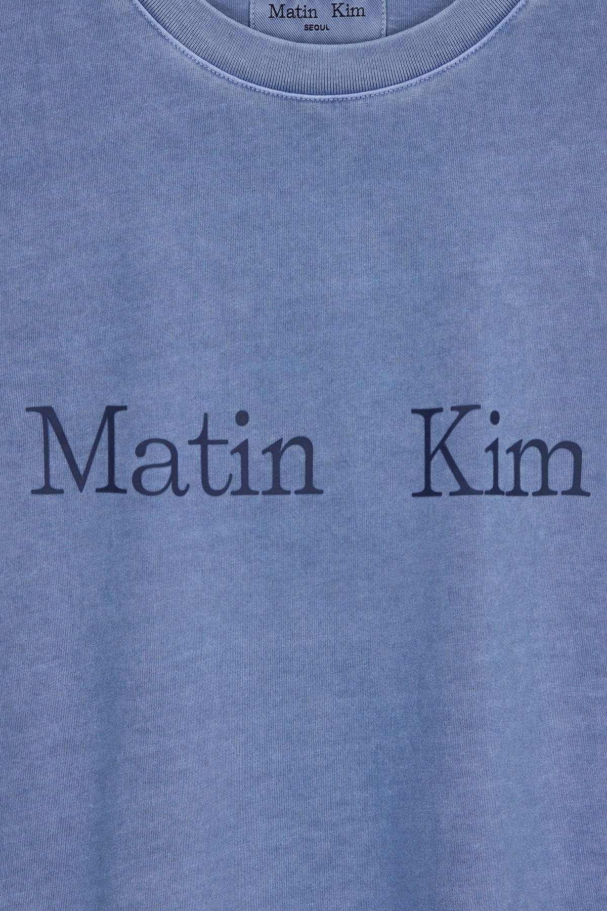 Matin Kim - Pigment Logo Top (Powder Blue) product image 4 | TRAB K-Fashion Australia
