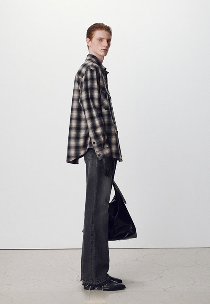 Tonywack - Flared Reconstructed Denim Jeans (Washed Black) product image 2 | TRAB K-Fashion Australia