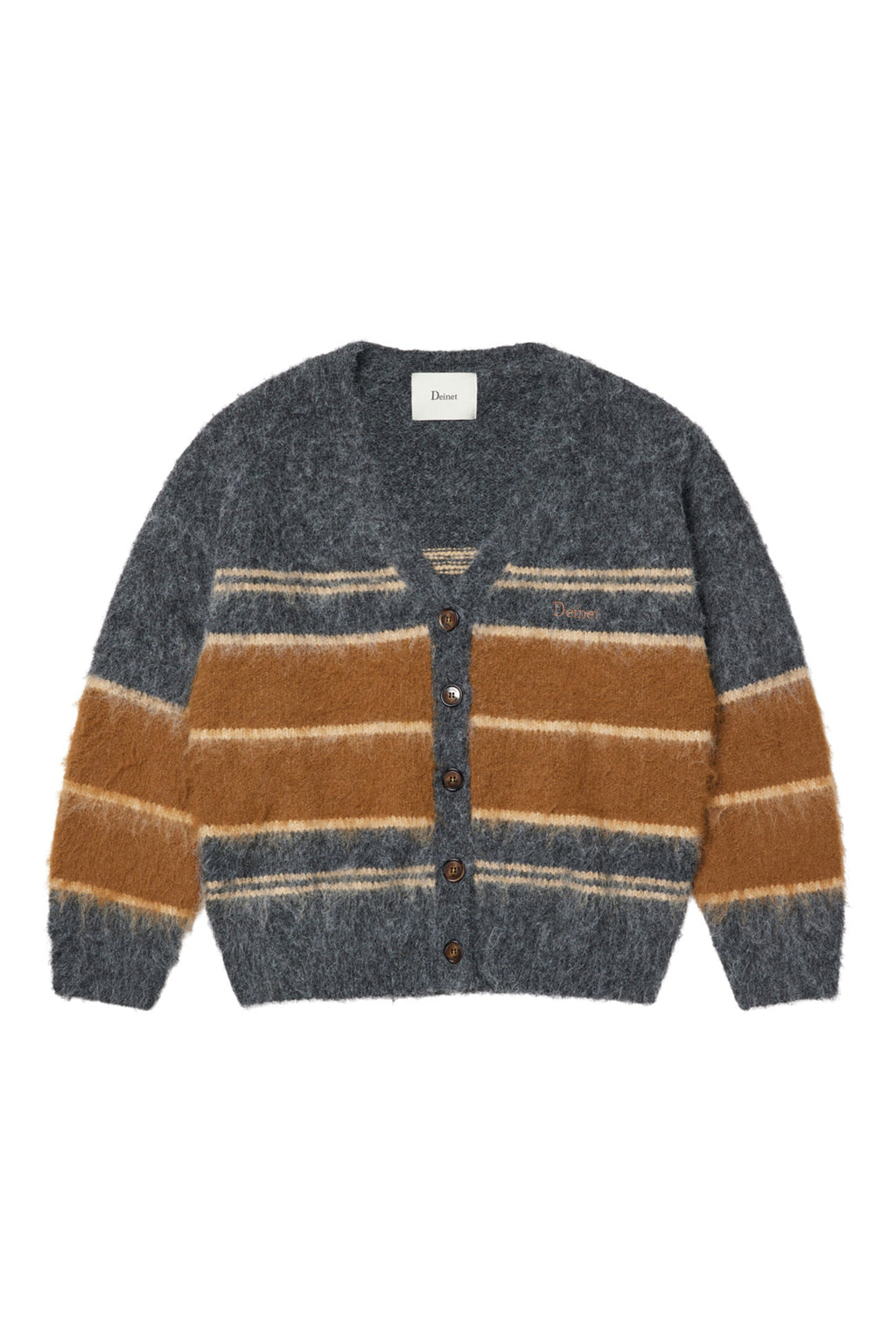 Deinet - Wool Blended Stripe Knit Cardigan (Grey) product image 7 | TRAB K-Fashion Australia