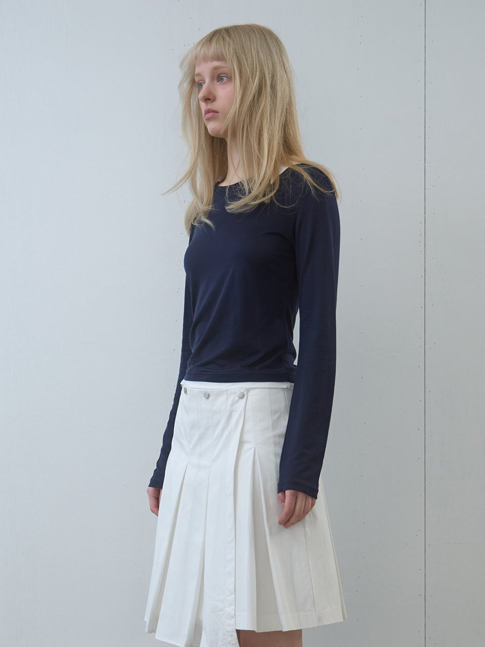 Kijun - Collar Jersey Top (Navy) product image 2 | TRAB K-Fashion Australia