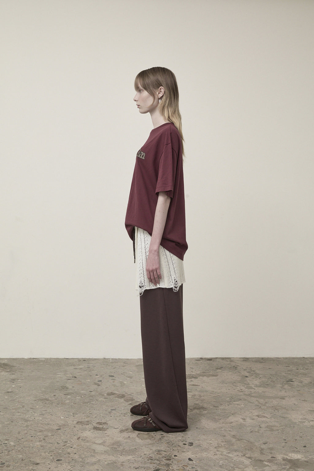 Matin Kim - Vintage Logo Graphic Top (Burgundy) product image 6 | TRAB K-Fashion Australia