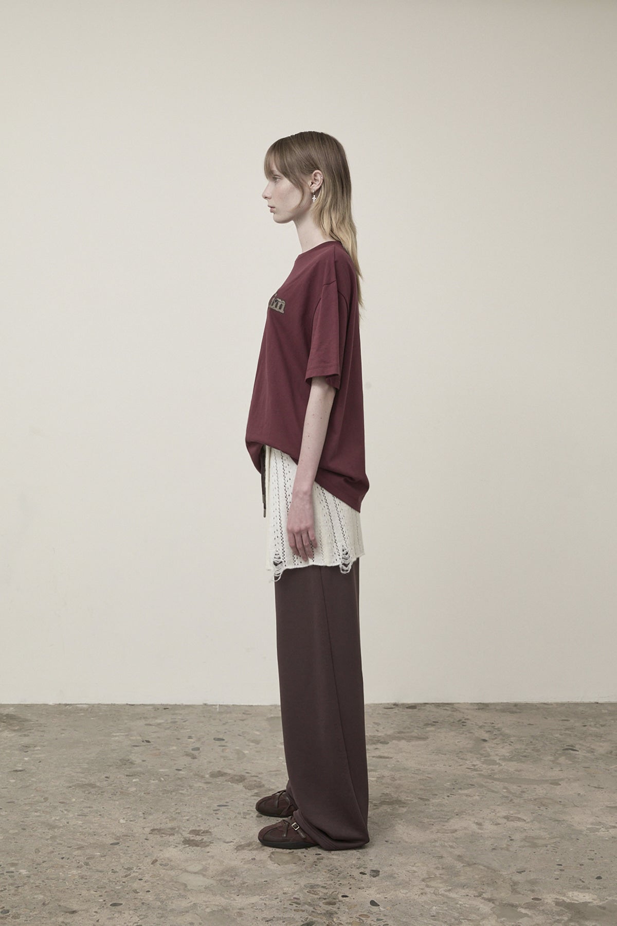 Matin Kim - Vintage Logo Graphic Top (Burgundy) product image 6 | TRAB K-Fashion Australia