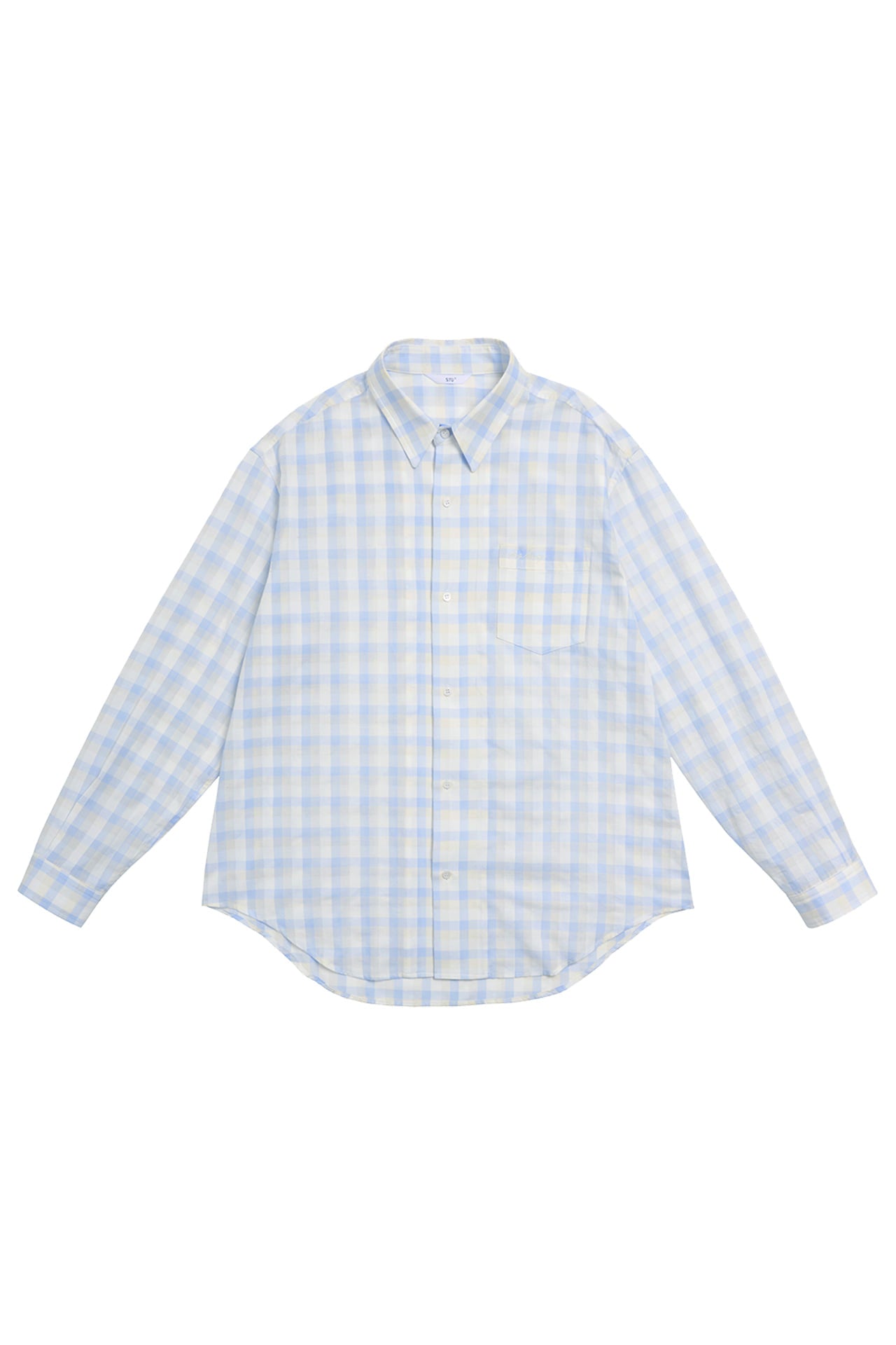 STU - Embroidery Check Shirt Sky (Blue) product image 17 | TRAB K-Fashion Australia