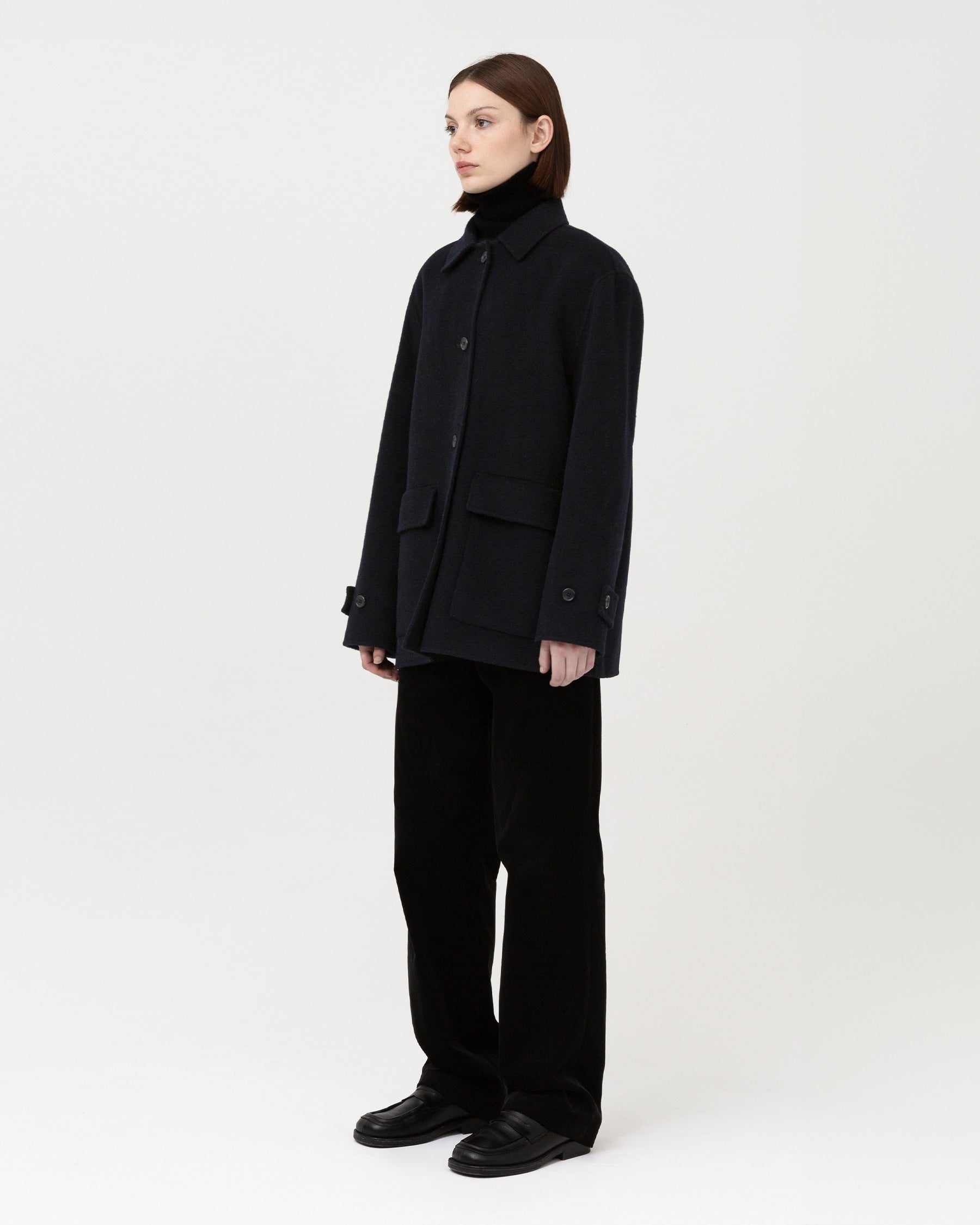 Brownyard - Handmade Half Coat (Dark Navy) product image 3 | TRAB K-Fashion Australia