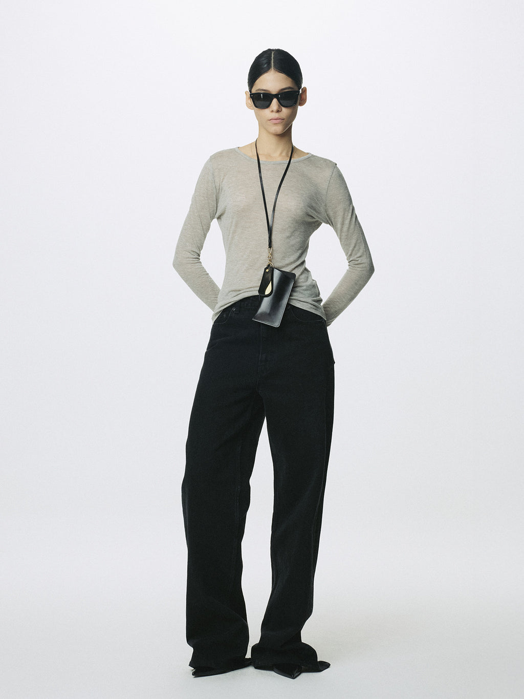 Tonywack - Wool Tencel Pintuck Long Sleeve (Brown Melange) product image 4 | TRAB K-Fashion Australia