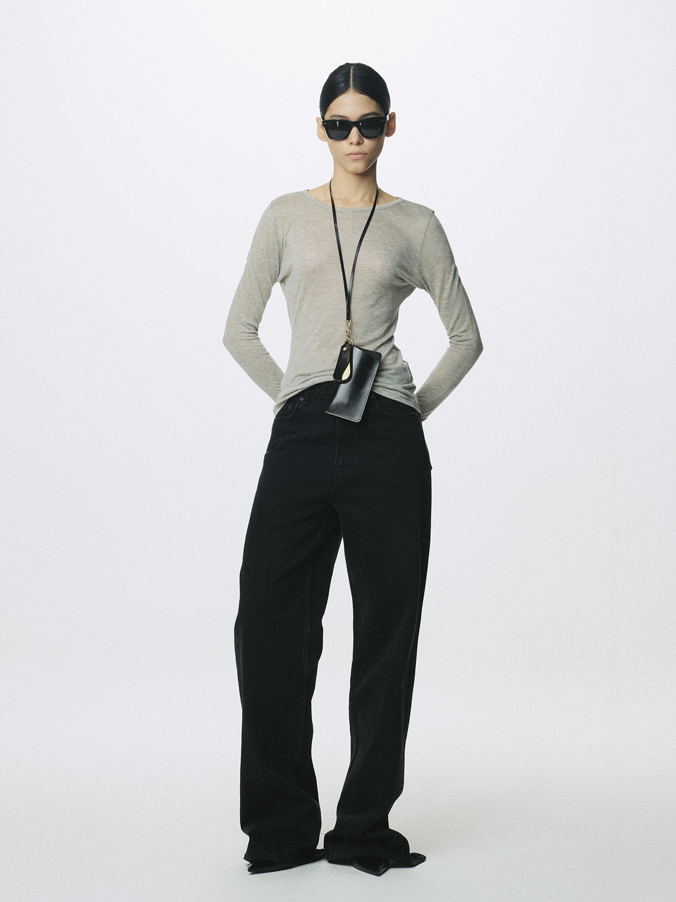 Tonywack - Wool Tencel Pintuck Long Sleeve (Brown Melange) product image 4 | TRAB K-Fashion Australia