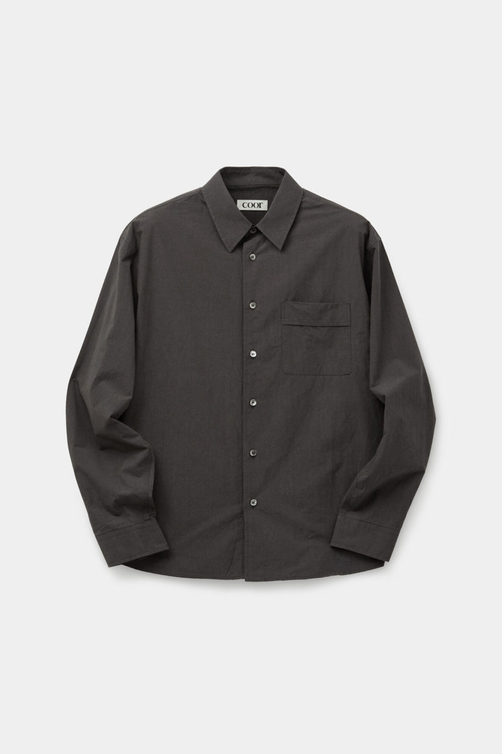 Coor - One-Pocket Garment Cotton Washed Shirt (Washed Charcoal) product image 1 | TRAB K-Fashion Australia