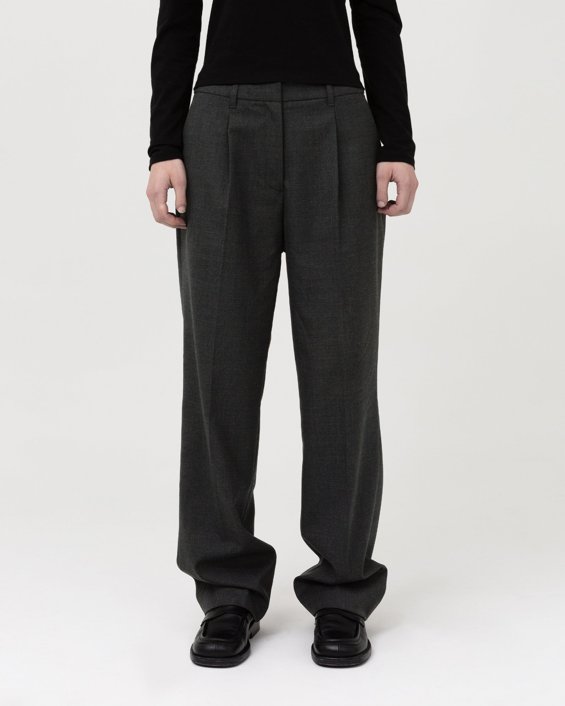 Brownyard - One Tuck Pants (Charcoal) product image 1 | TRAB K-Fashion Australia