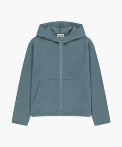Marithe & Francois Girbaud - Grid Fleece Hoodie Zipup (Ash Blue) product image 1 | TRAB K-Fashion Australia