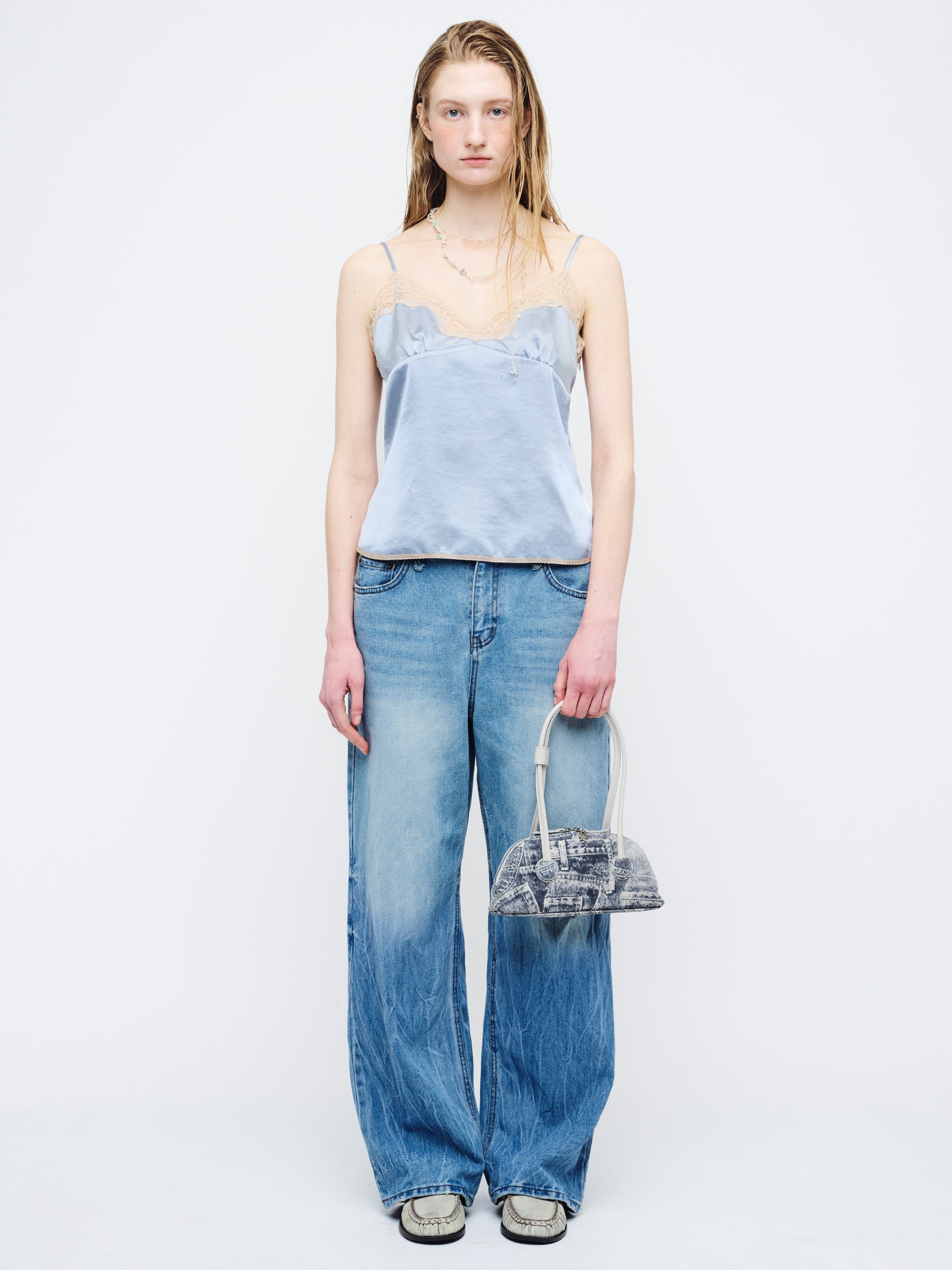 Marge Sherwood - Bessette Shoulder (Light Grey Printed Suede+Crinkle) product image 3 | TRAB K-Fashion Australia