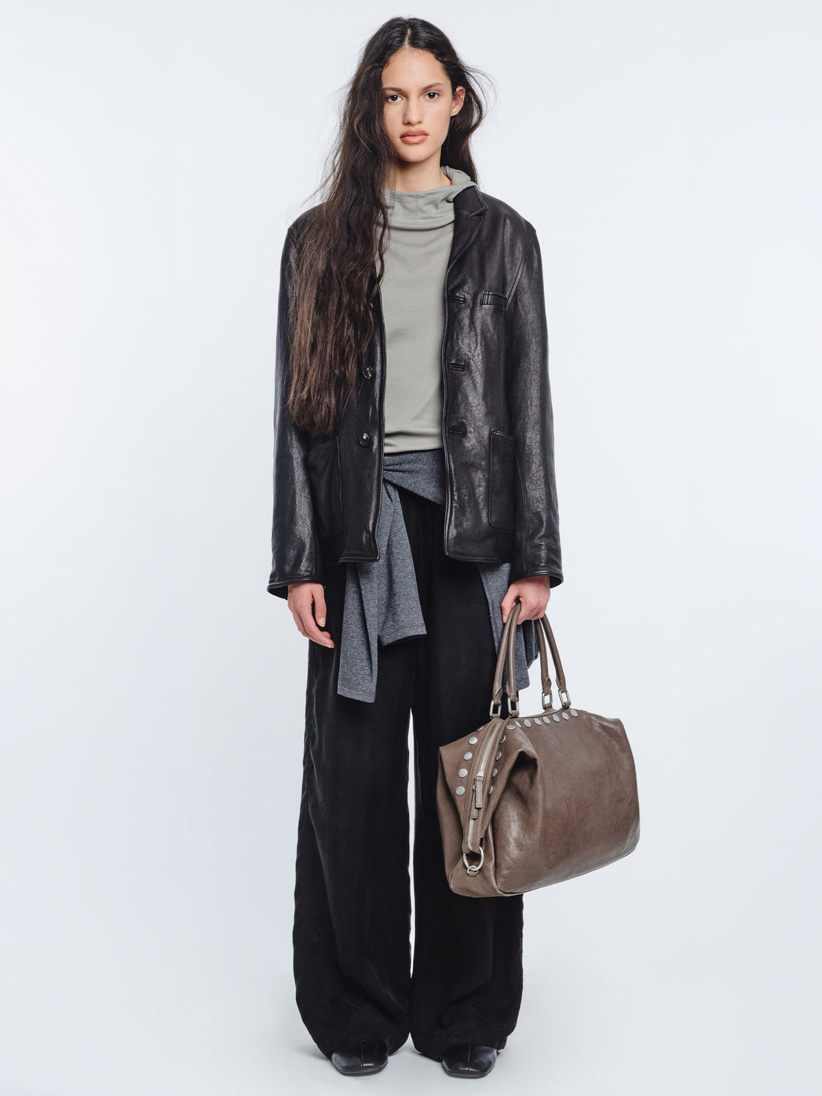 Marge Sherwood - Dumpling Stud (Taupe Washed Nappa) product image 3 | TRAB K-Fashion Australia