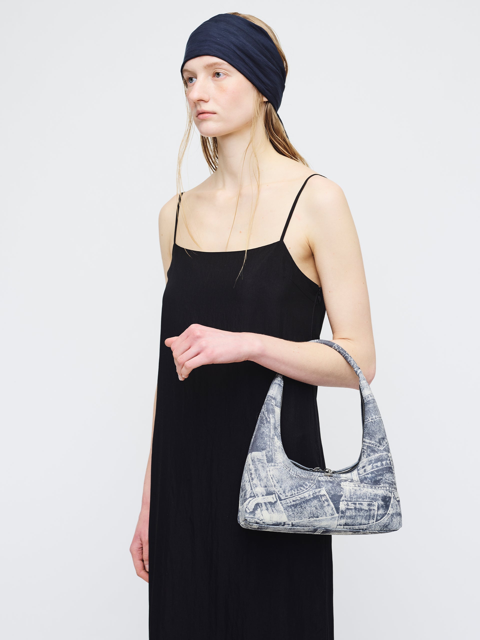 Marge Sherwood - Hobo Shoulder (Light Grey Printed Suede) product image 2 | TRAB K-Fashion Australia