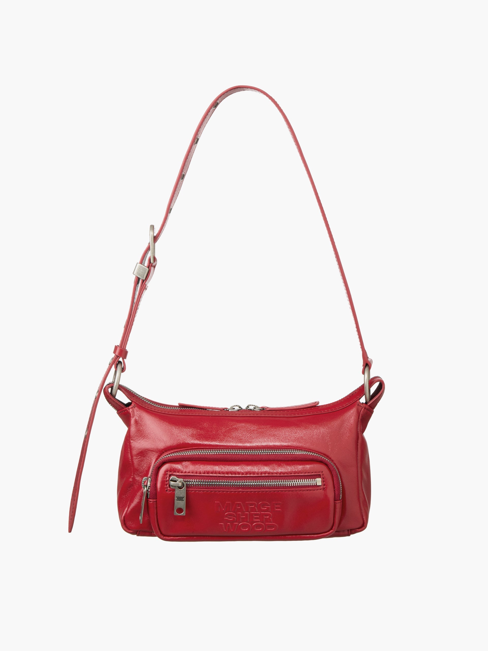 Marge Sherwood - Outpocket Hobo Mini (Apple Red Glossy Plain) product image 1 | TRAB K-Fashion Australia