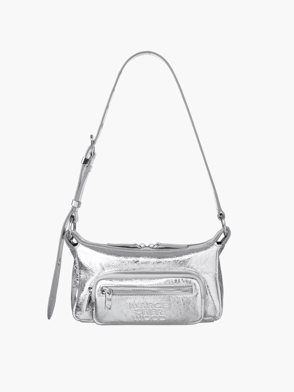 Marge Sherwood - Outpocket Hobo Mini (Silver Crinkle) product image 1 | TRAB K-Fashion Australia