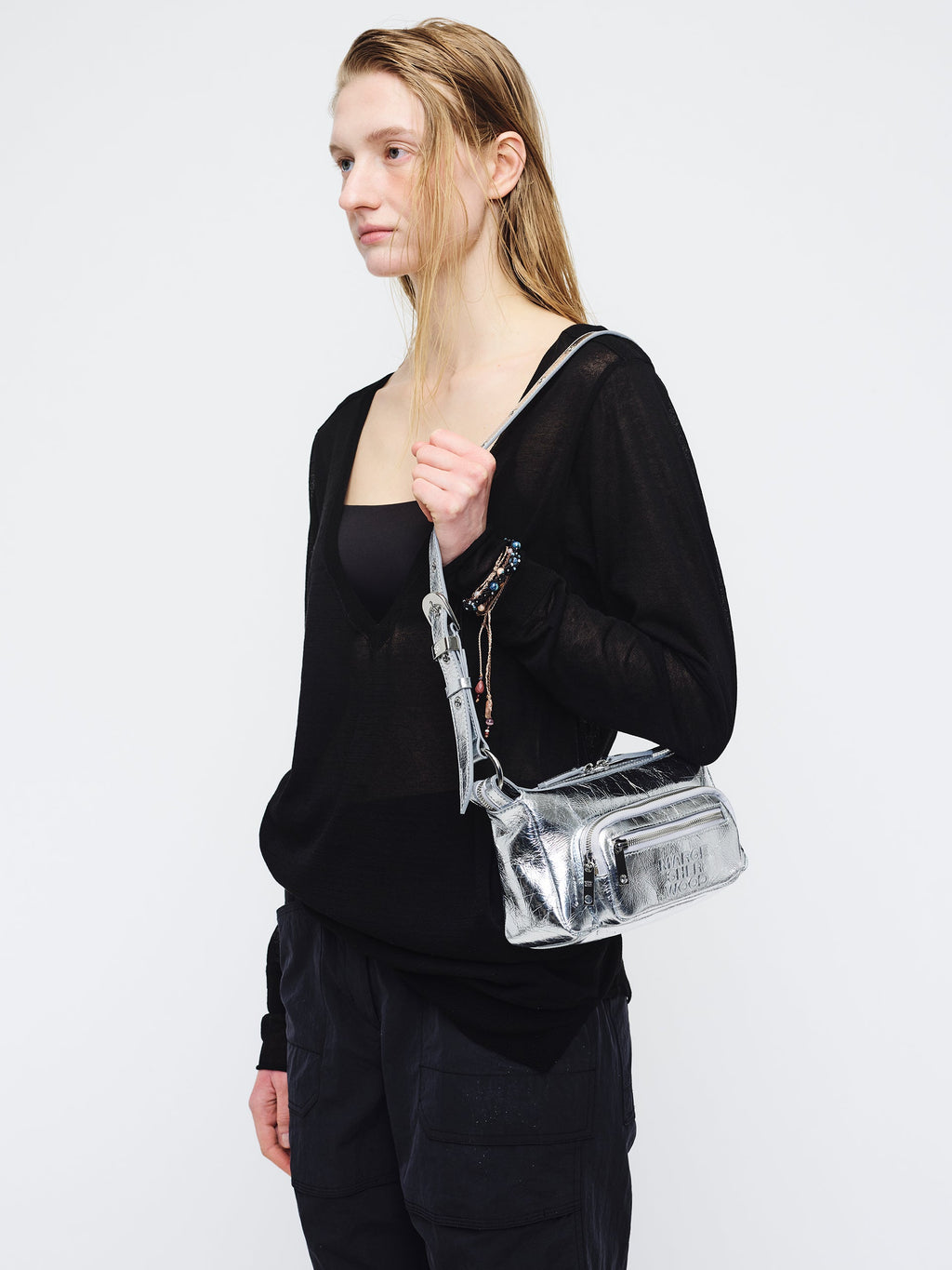 Marge Sherwood - Outpocket Hobo Mini (Silver Crinkle) product image 2 | TRAB K-Fashion Australia