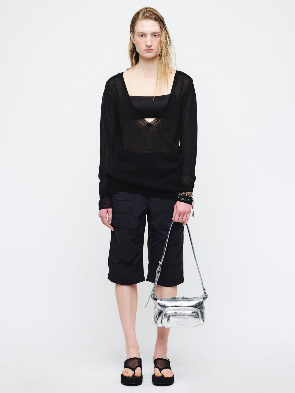 Marge Sherwood - Outpocket Hobo Mini (Silver Crinkle) product image 3 | TRAB K-Fashion Australia