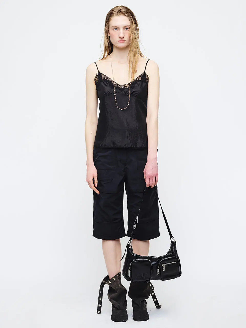 Marge Sherwood - Outpocket Hobo (Black Glossy Plain) product image 3 | TRAB K-Fashion Australia