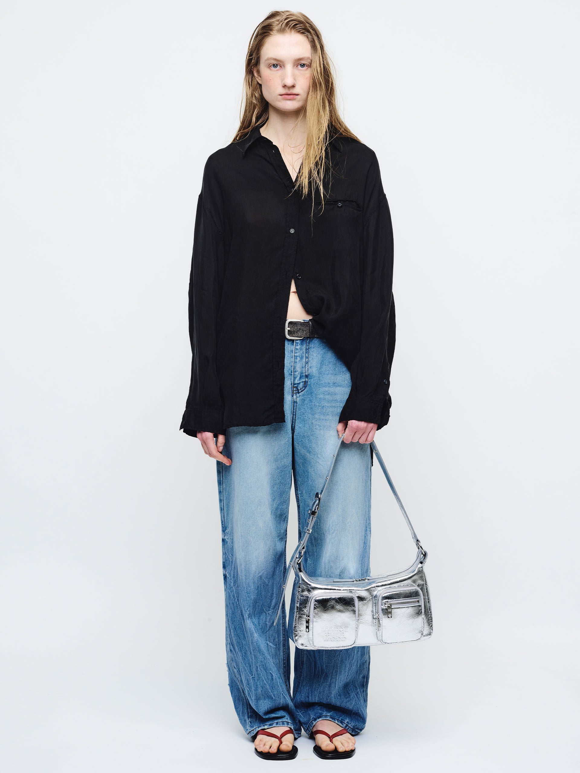 Marge Sherwood - Outpocket Hobo (Silver Crinkle) product image 3 | TRAB K-Fashion Australia