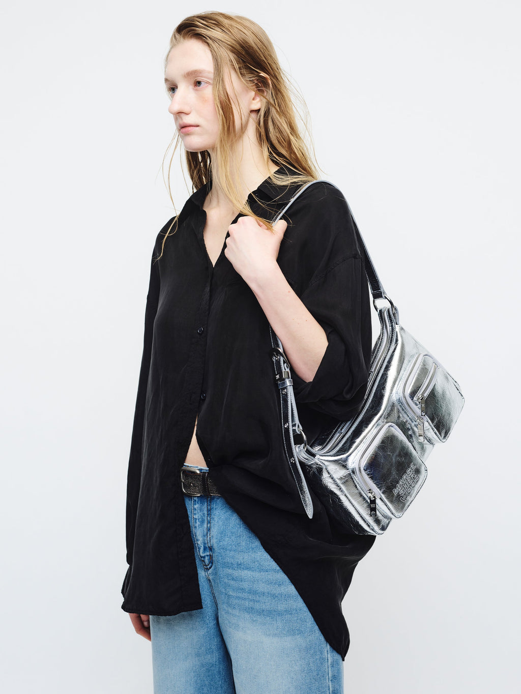 Marge Sherwood - Outpocket Hobo (Silver Crinkle) product image 2 | TRAB K-Fashion Australia