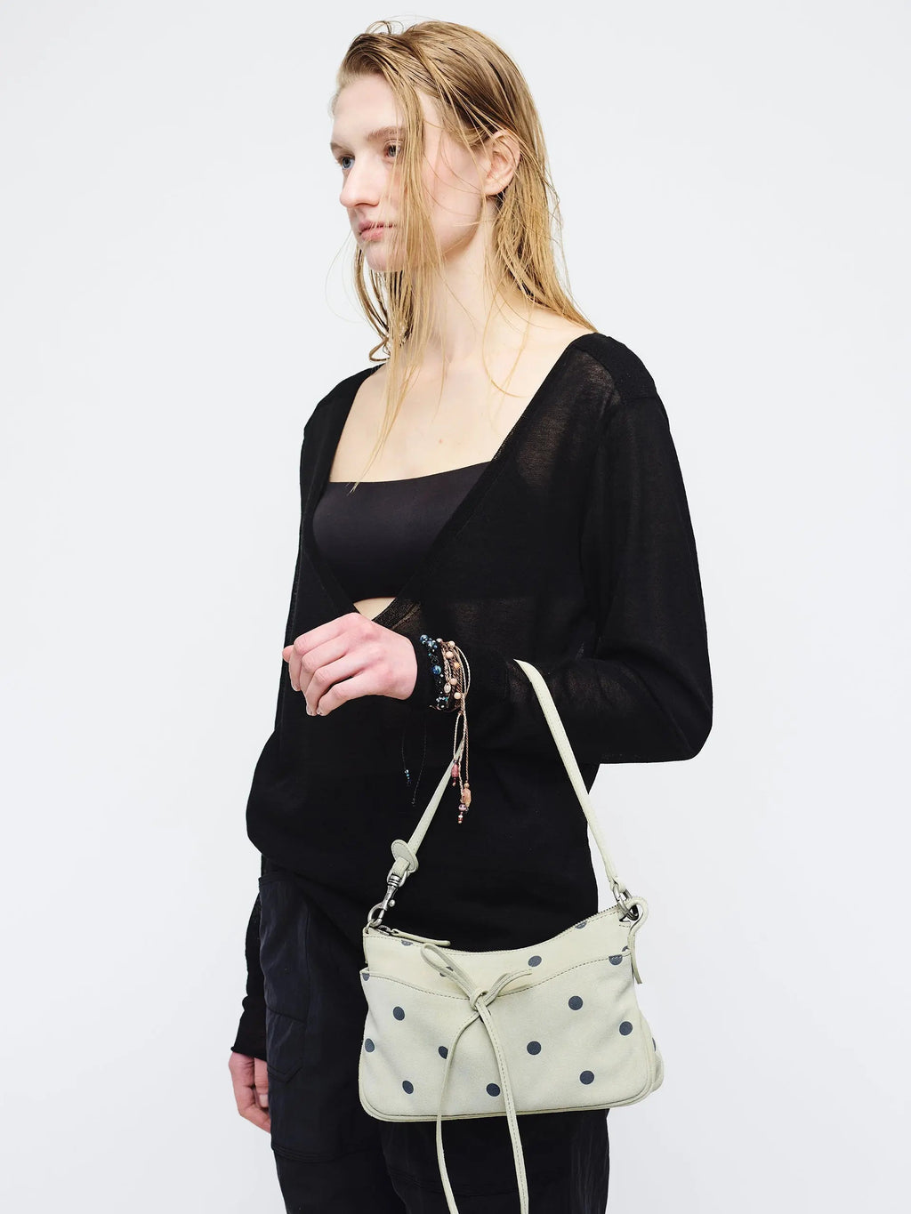 Marge Sherwood - Ribbon Pochette (Blond Wood Printed Suede) product image 2 | TRAB K-Fashion Australia