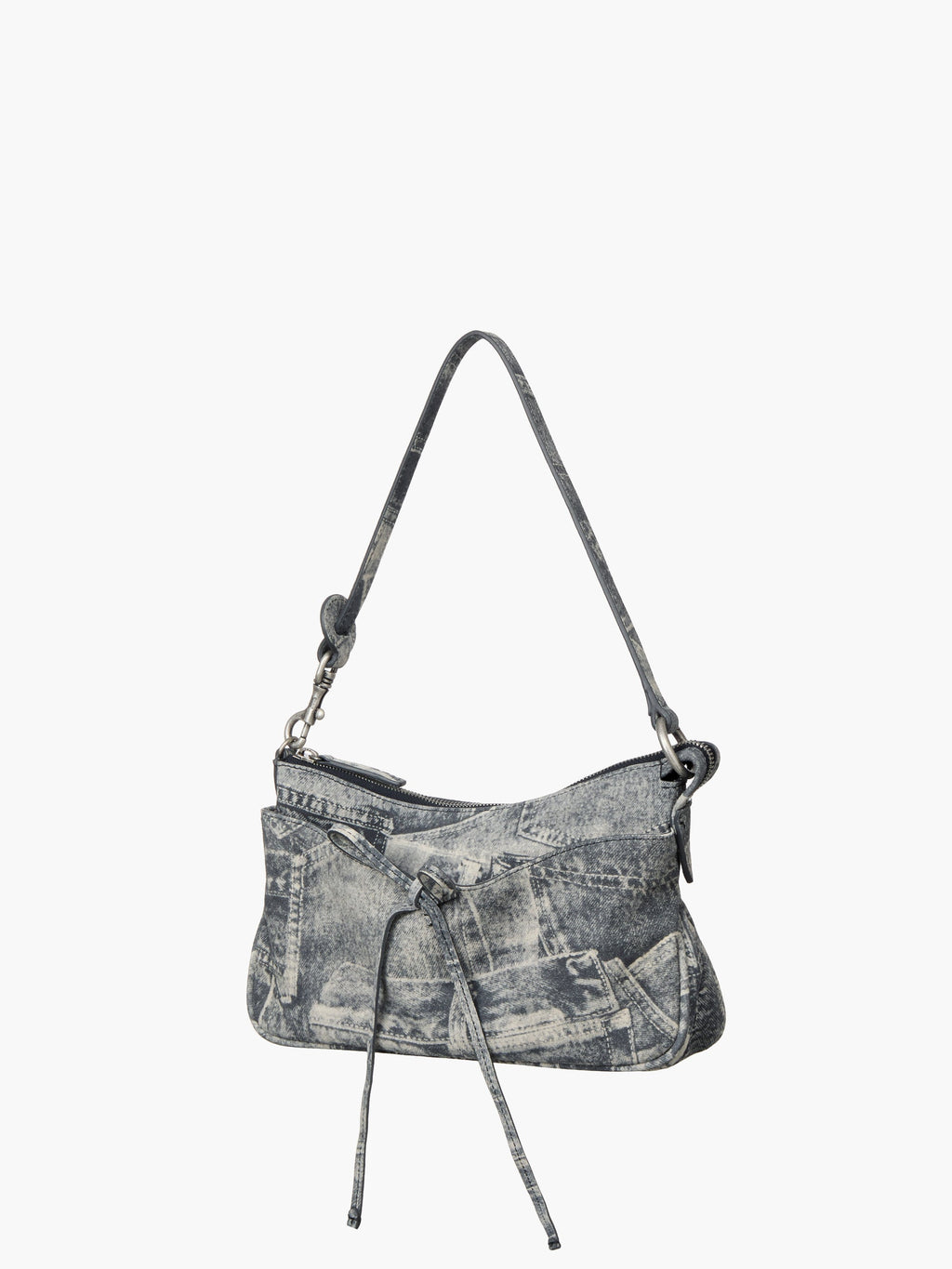 Marge Sherwood - Ribbon Pochette (Light Grey Printed Suede) product image 3 | TRAB K-Fashion Australia