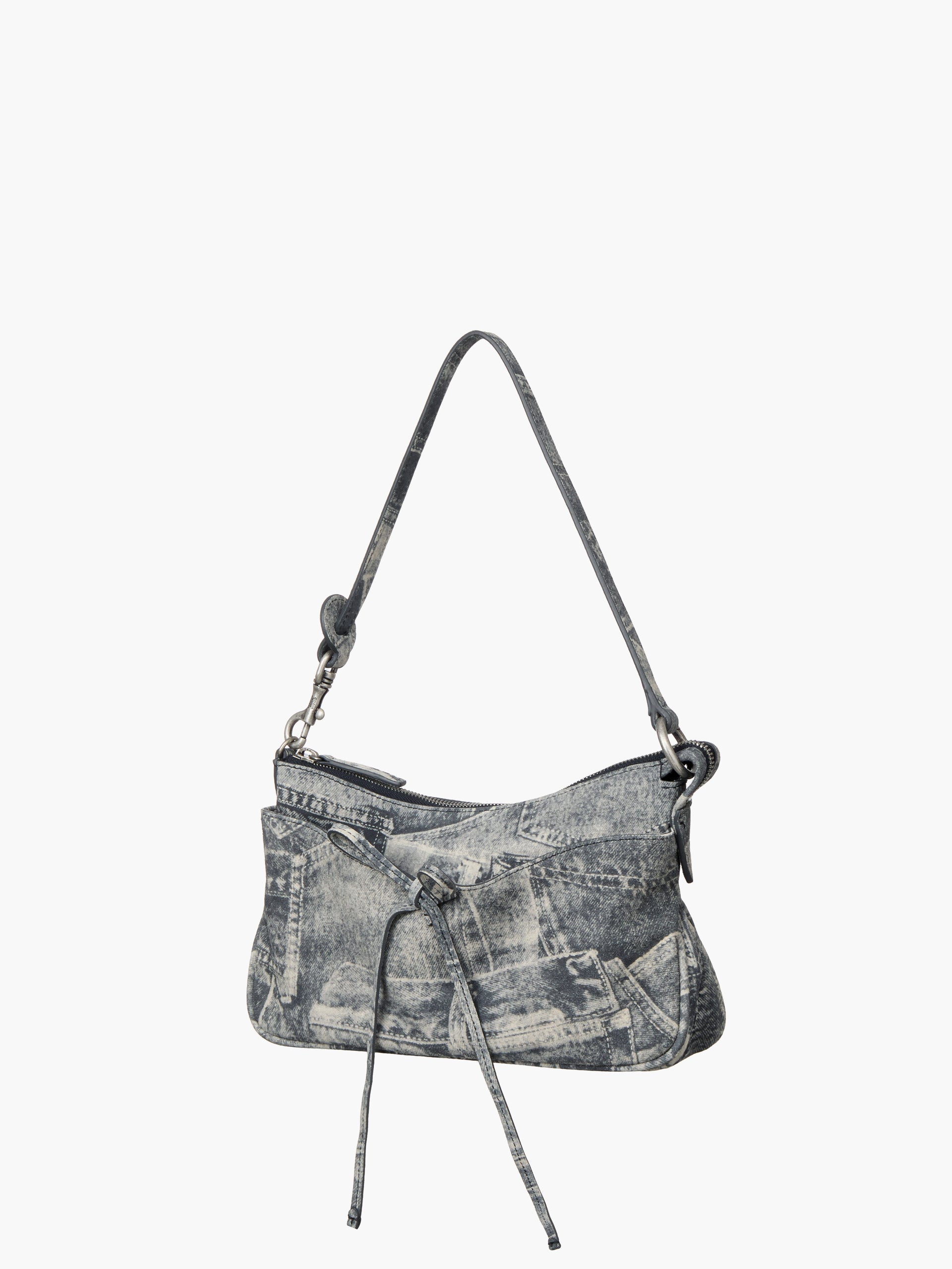 Marge Sherwood - Ribbon Pochette (Light Grey Printed Suede) product image 3 | TRAB K-Fashion Australia