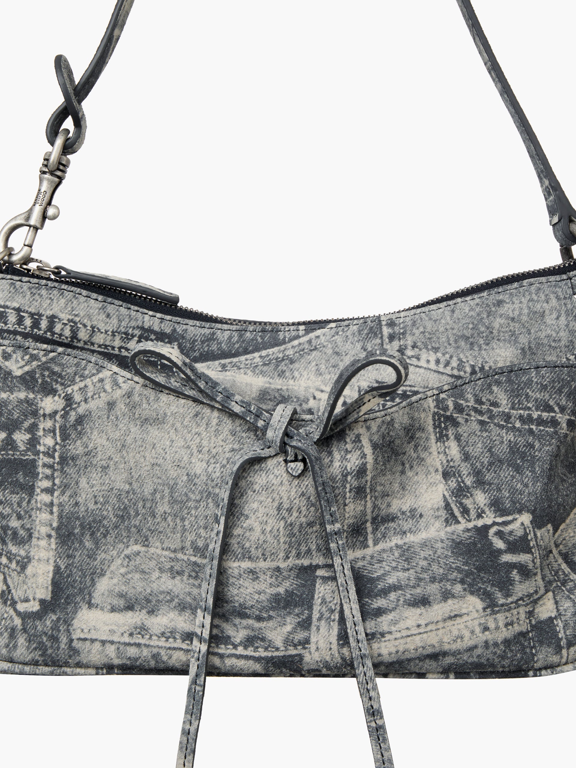 Marge Sherwood - Ribbon Pochette (Light Grey Printed Suede) product image 4 | TRAB K-Fashion Australia