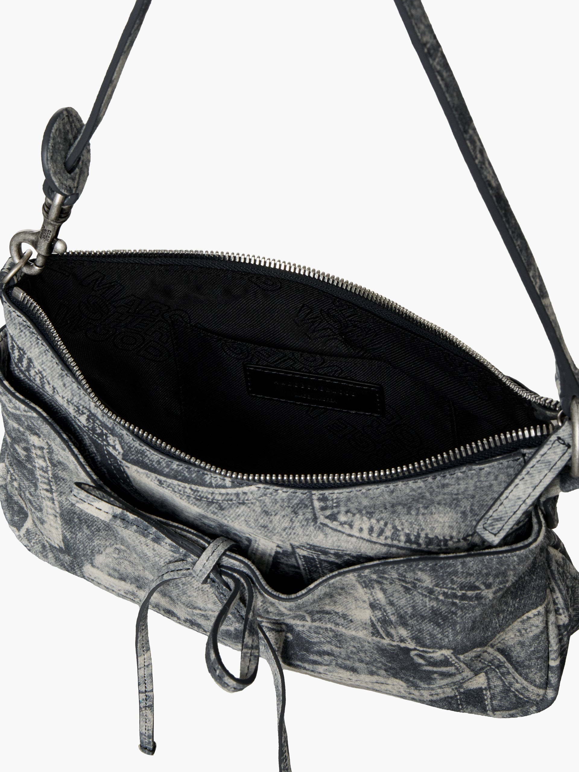 Marge Sherwood - Ribbon Pochette (Light Grey Printed Suede) product image 6 | TRAB K-Fashion Australia