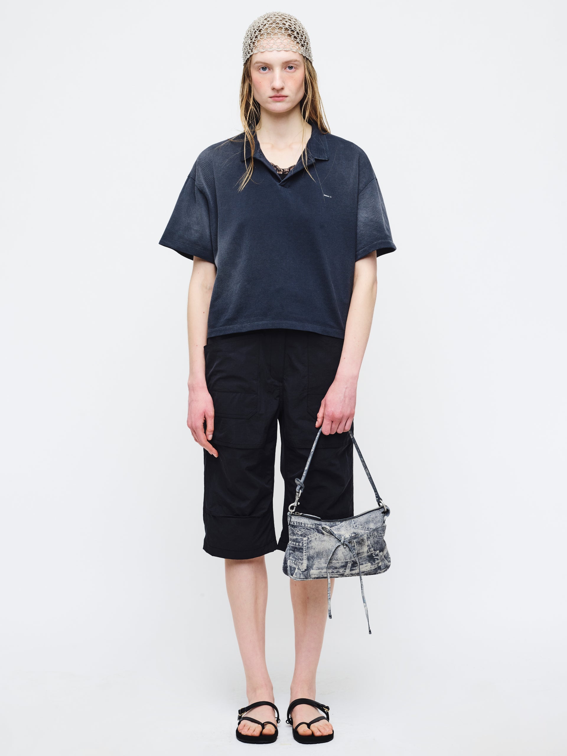 Marge Sherwood - Ribbon Pochette (Light Grey Printed Suede) product image 8 | TRAB K-Fashion Australia
