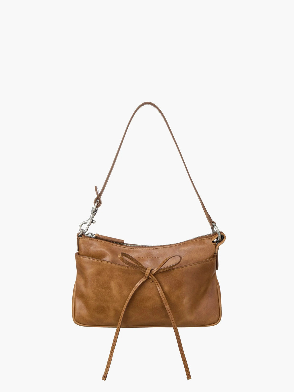 Marge Sherwood - Ribbon Pochette (Saddle Brown Pull-Up) product image 1 | TRAB K-Fashion Australia