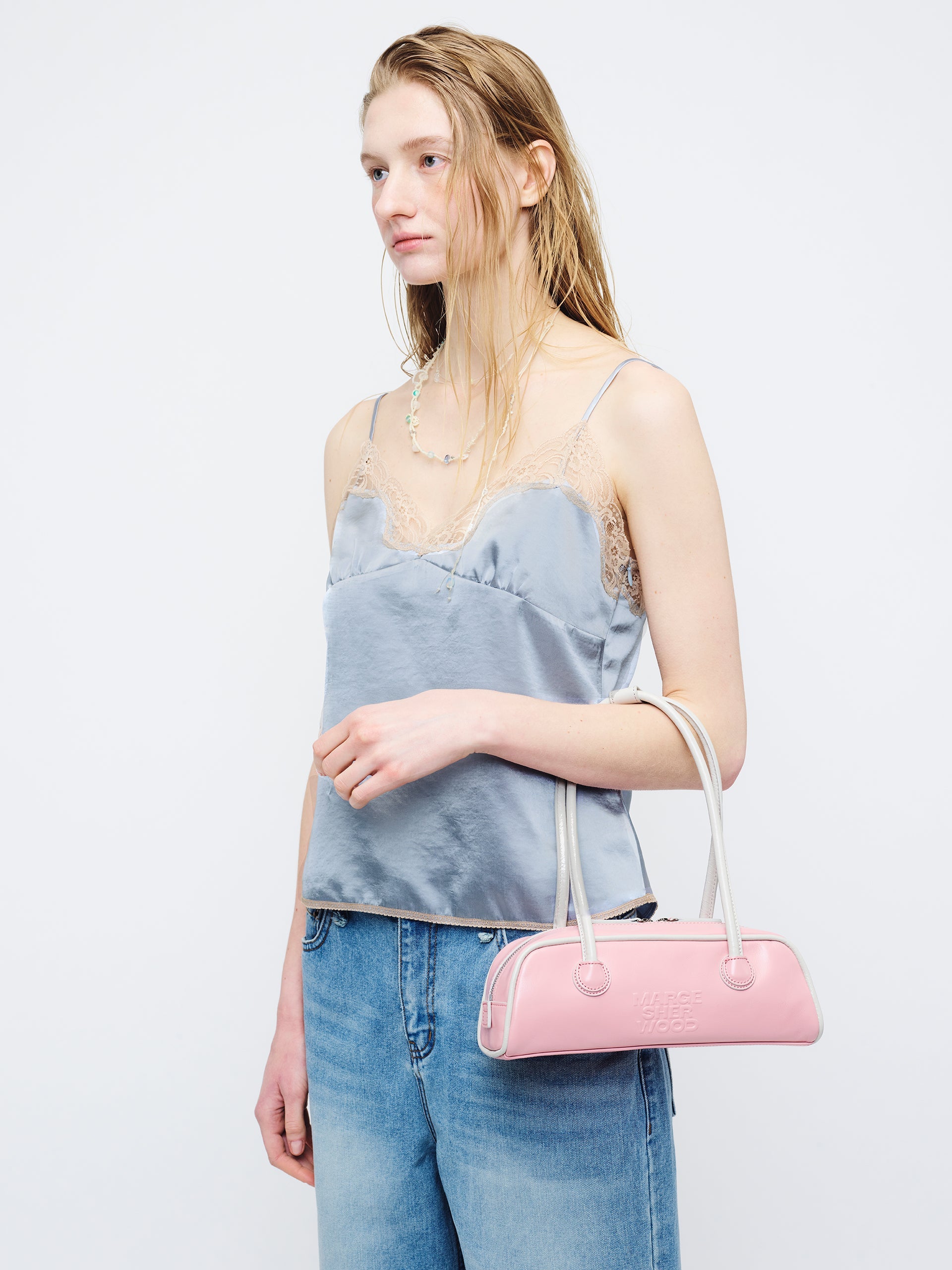 Marge Sherwood - Soft Boston Ew Mini Piping (Baby Pink+Light Grey Crinkle) product image 2 | TRAB K-Fashion Australia