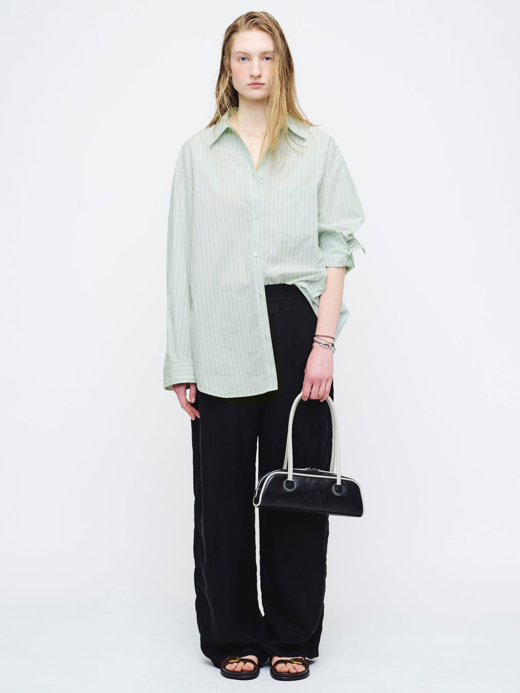 Marge Sherwood - Soft Boston Ew Mini Piping (Black Pull-Up+Light Grey Crinkle) product image 3 | TRAB K-Fashion Australia