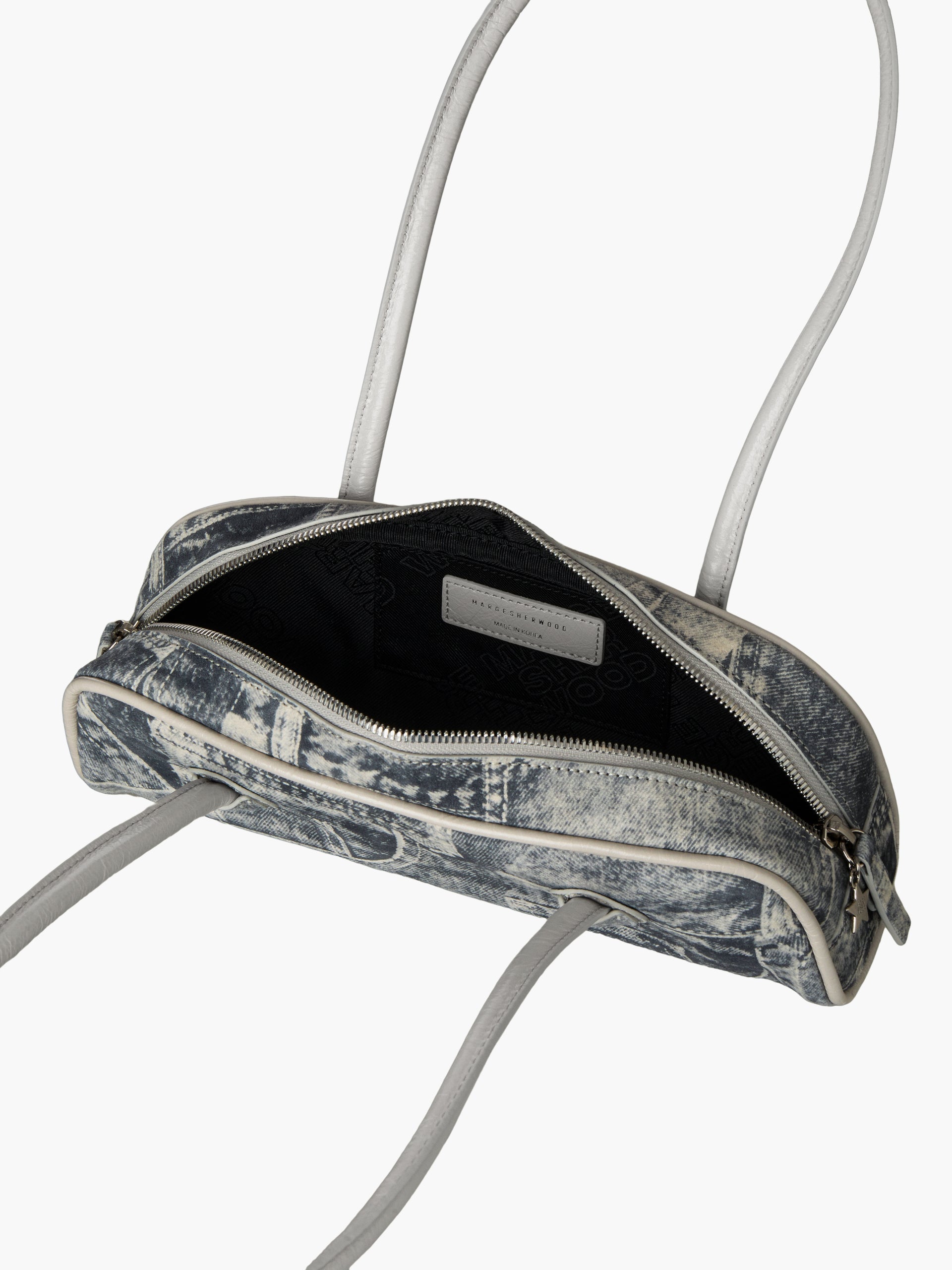Marge Sherwood - Soft Boston Ew Mini Piping (Light Grey Printed Suede+Crinkle) product image 8 | TRAB K-Fashion Australia